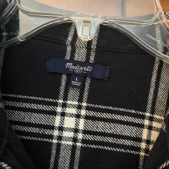 Madewell Black and White Plaid Shirt - Picture 3 of 3